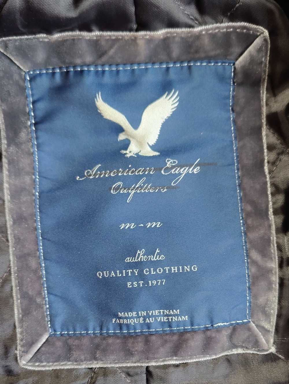 American Eagle Wool Blend Double Breasted Buffalo Plaid Pea Coat Size M Y2K - Picture 8 of 16